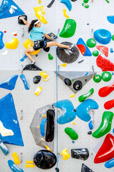 Natalia Grossman at the USA Climbing Training Center in Salt Lake City
