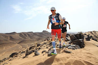 Tom Evans racing the Marathon des Sables, Morocco, in 2017