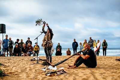The local Wadawurrung people welcome the WSL to Bells Beach
