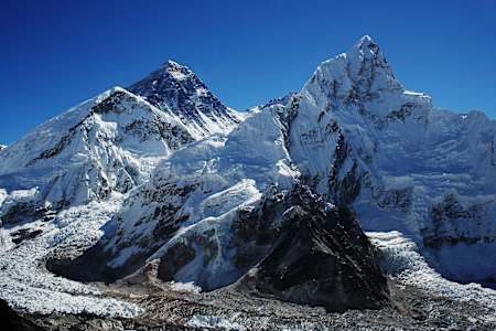 Mount Everest and Nuptse seen from Kalapatthar.