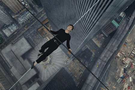 O ator Joseph Gordon-Levitt na pele do equilibrista Philippe Petit.