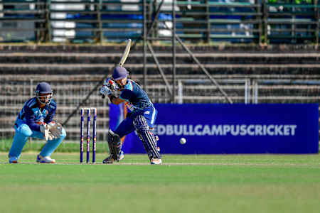 Opening batsman Dhairav Oza at Red Bull Campus Cricket