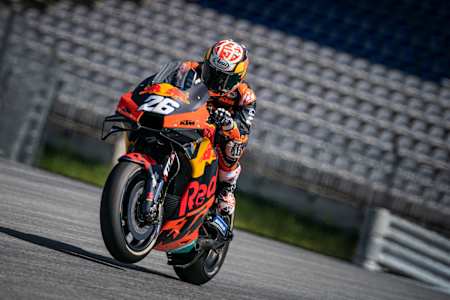 Dani Pedrosa on board his Red Bull KTM Factory Racing RC16 at the Red Bull Ring in Austria.