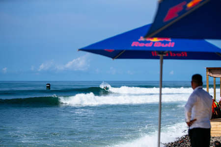 A perfect wave breaks at Punta Roca in La Libertad, El Salvador.