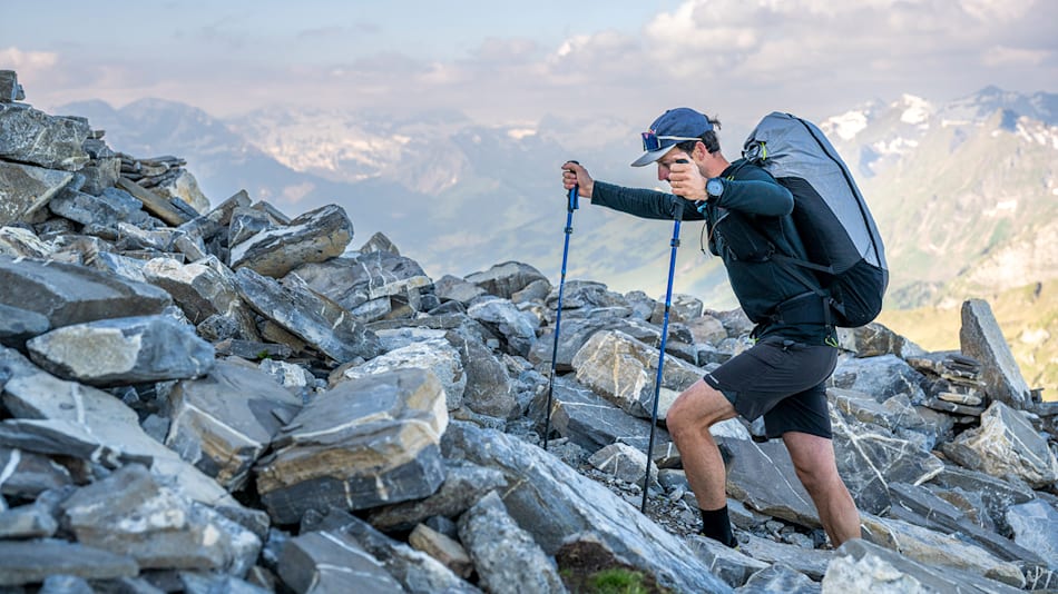 Tom de Dorlodot (BEL1) hiking during Red Bull X-Alps 2023.