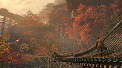 Captura de pantalla de un paisaje en Sekiro: Shadows Die Twice.
