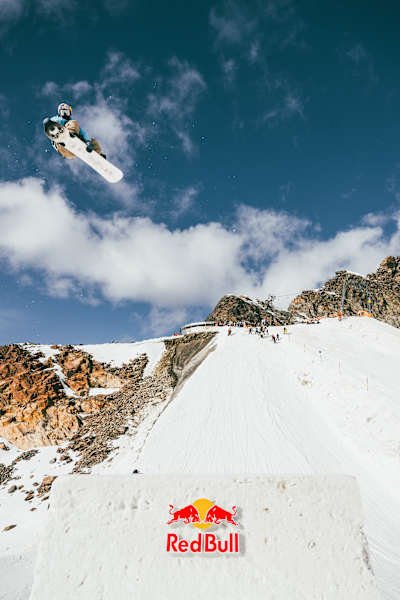 Mark McMorris snowboarding at the RedBull Performance Camp at Prime Park