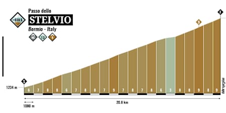 Hoogteprofiel Stelvio