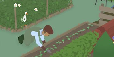A screenshot from Untitled Goose Game.