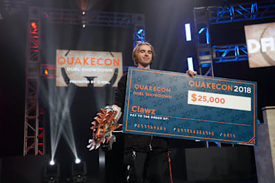 Pro Quake player Clawz after winning at QuakeCon 2018.