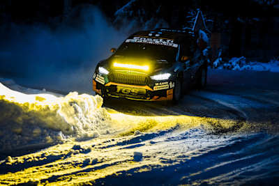 Lauri Joona in action at Rally Sweden