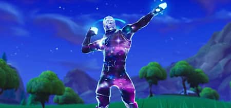 Screenshot from Fortnite showing the rare Galaxy Skin. We present the 10 rarest outfits...