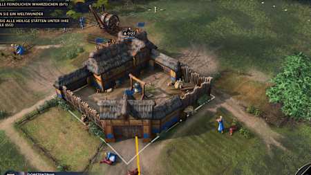 Screenshot aus Age of Empires 4 zeigt ein mit einem Hotkey versehenes Dorfzentrum.