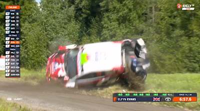 Evans slid wide and rolled on SS14
