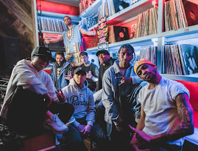 Breakers from Queens and Brooklyn (Sunny, WhoRah, KidGlyde, Invertebrate, Jiggz, Heat Rock, Nebz, Spydey) at Red Bull BC One NYC Celebration in New York, USA on March 3, 2022. 