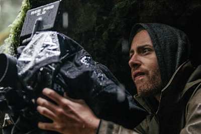 Liam Mullany shooting in the rain in BC