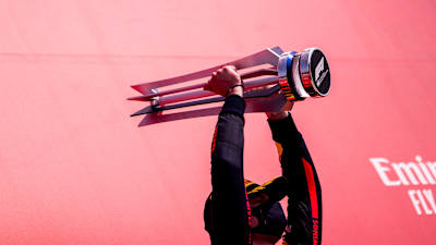 Max With His 70th GP Trophy