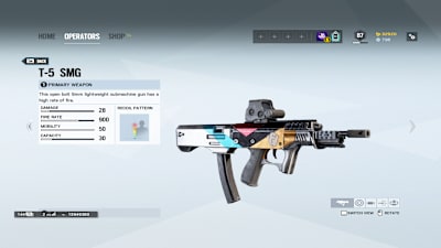 Lesion's best primary weapon is the T-5 SMG