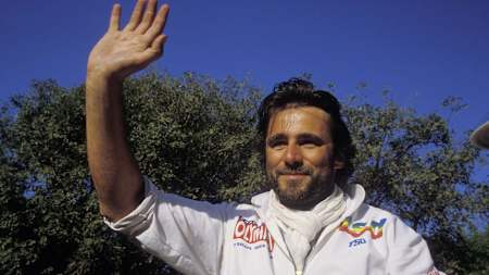 Thierry Sabine på Rally Dakar i 1985. 