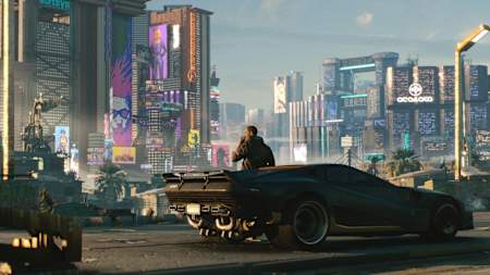 A promotional image for Cyberpunk 2077