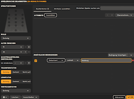 Hier könnt ihr nach Spielern aus bestimmten Gegenden der Fußballwelt suchen