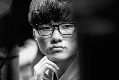A screenshot of Faker from League of Legends team SKT1