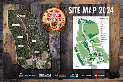 Site map of the Red Bull Hardline Australia course map.