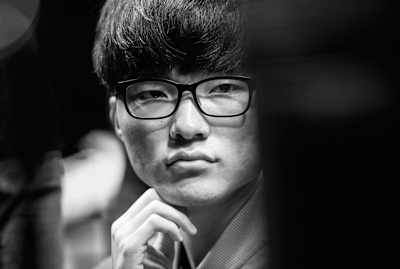 A screenshot of Faker from League of Legends team SKT1