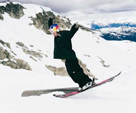 American freeskier Bella Bacon in action. 
