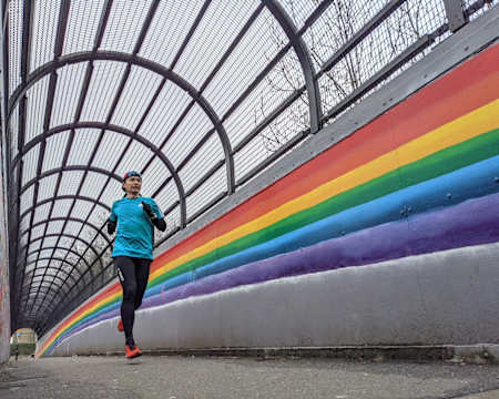 Jeric Yuen of London, UK, out for a run. Yuen creates GPS art with the running courses he designs.