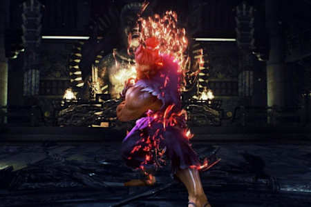 Akuma uses his special hadouken attack