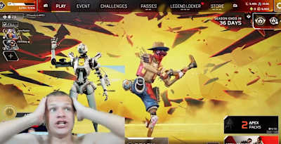 Captura de pantalla del popular streamer Nicholas "Jynxzi" Stewart jugando a Apex Legends. 