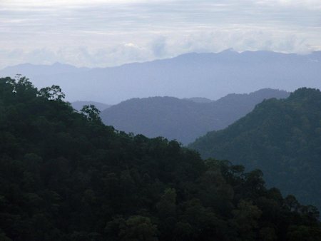 Rolling forest hills across the Talamanca Range in Costa Rice.