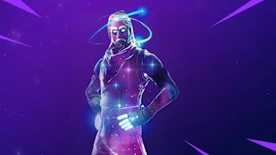 Screenshot from Fortnite showing the rare Galaxy Skin
