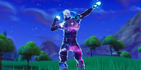 Screenshot from Fortnite showing the rare Galaxy Skin. We present the 10 rarest outfits...