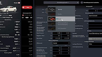 Screenshot from Gran Turismo 7 shows the suspension selection in the setup menu