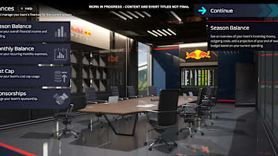 Screenshot aus F1 Manager 2022 zeigt das Finanzen-Menü