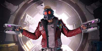 Screenshot aus Marvel's Guardians of the Galaxy zeigt Star Lord.