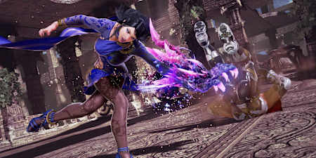 Zafina trifft einen Gegner so stark, dass er auf dem Rücken landet