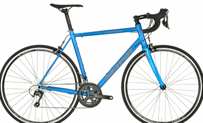 De lichtblauwe Sensa Romagna Limited mountainbike met zwarte afwerking.