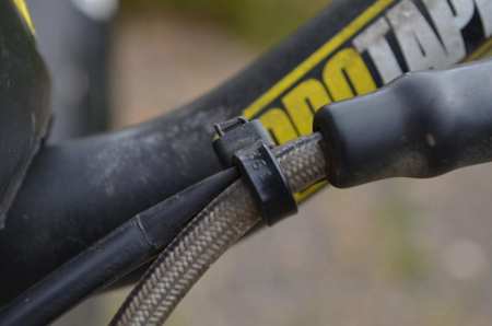 Close up of the wiring on an MX bike