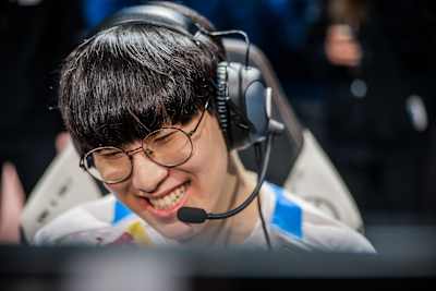 Zeka smiles while competing at League of Legends World Championship 2022 in Atlanta, Georgia, US
