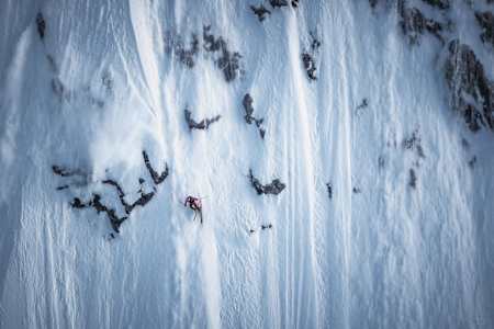 Angel Collinson skis in Petersburg, Alaska, USA, in April 2017.
