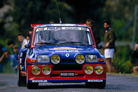 Jean Ragnotti - Gilles Thimonier, Rally Tour de Córcega de 1985, Renault 5 Maxi Turbo, WRC.