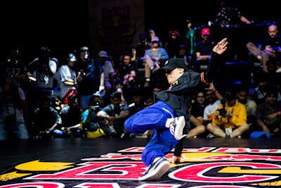 B-girl Luma of Colombia competes at B-girls Red Bull BC One World Final in Mumbai, India on November 7, 2019.