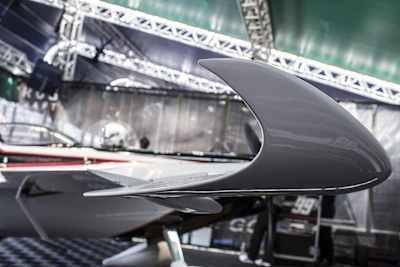 A winglet on the airplane of Michael Goulian in 2017