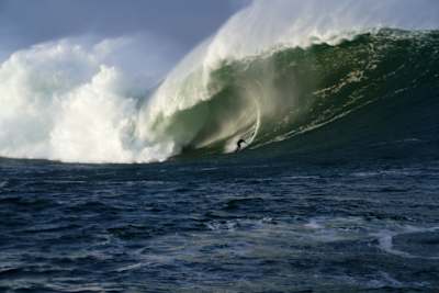 Conor Maguire surfs at Mullaghmore, County Sligo.