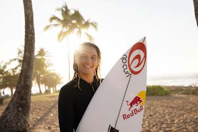 Molly Picklum poses for a portrait in Haleiwa, Hawaii, USA on February 4, 2022.
