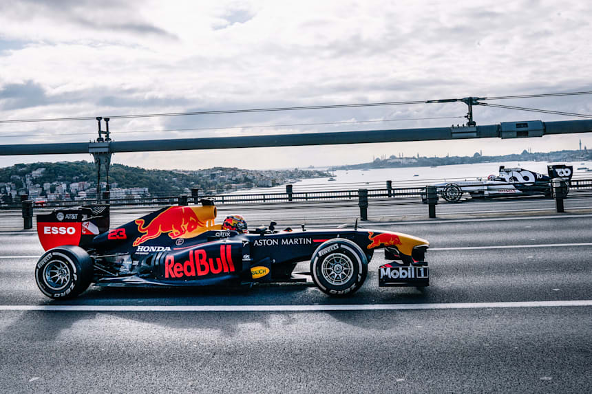 F1 Drivers Pierre Gasly Alex Albon Explore Istanbul