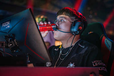 Alexander "jawgemo" Mor on stage at Red Bull Home Ground 2024 on November 22, 2024 in Berlin, Germany.